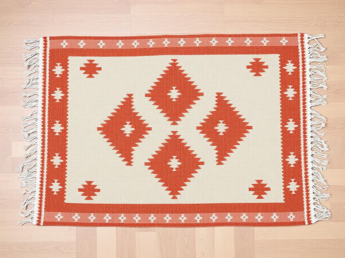 Flatweave Cotton Kilim Rug — 100% recycled cotton, flatweave